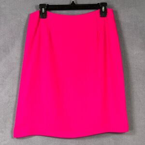 TR Bentley Vintage Pencil Skirt Womens 11/12 Hot Pink Rayon Built-in Lining USA